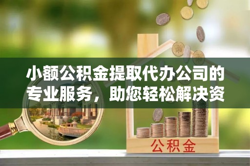 扎鲁特旗小额公积金提取代办公司的专业服务，助您轻松解决资金难题
