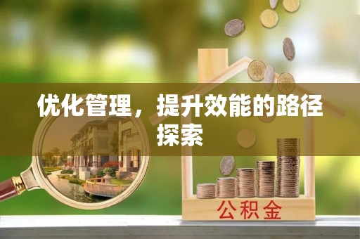 扎鲁特旗优化管理，提升效能的路径探索