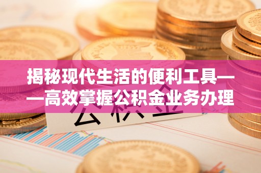 扎鲁特旗揭秘现代生活的便利工具——高效掌握公积金业务办理流程的关键步骤